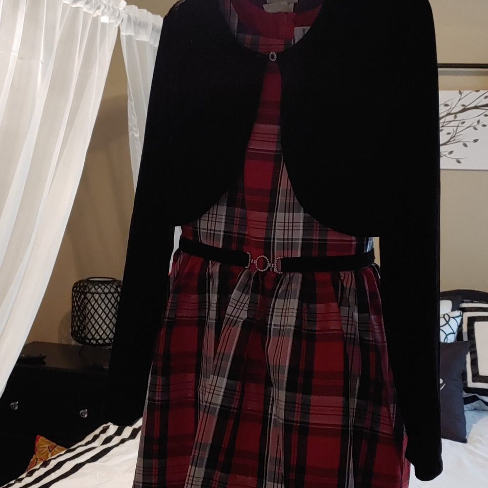 2 pc Plaid dress w/jacket
